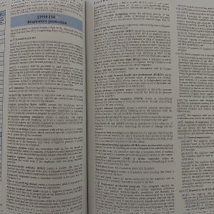 OSHA 29 CFR 1910 General Industry Regulations book open to the 1910.134 respiratory protection section.