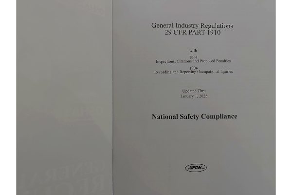 OSHA 29 CFR 1910 General Industry Regulations book title page for general industry safety standards.